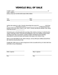 Bill Of Sale Free Download For Truck Trailer